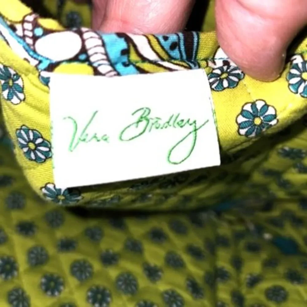 Vera Bradley Retired Peacock Turquoise Floral Quilted Fabric Tote Bag 12